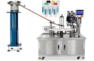 Nízkonákladový stroj na plnenie a uzatváranie skúmaviek s tekutými činidlami