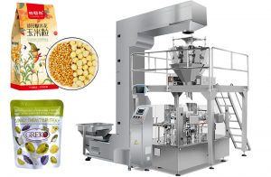 Automatický stroj na balení předem vyrobených sáčků na popcorn