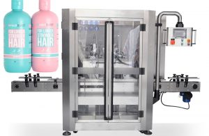 Avtomatski dvoglavi mobilni stroj za polnjenje šamponov s sledenjem