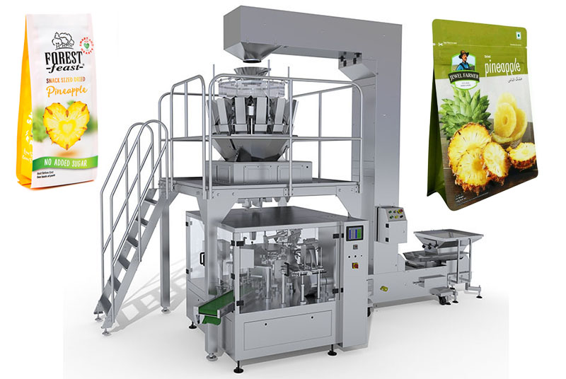 Máquina de embalagem rotativa de frutas secas para bolsa pré-fabricada/bolsa com zíper